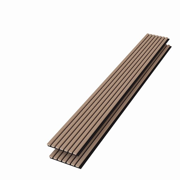 AICA SANITAIRE - Panneaux décoratifs AICA, panneaux muraux en MDF imitation bois, lot de 2, 260 x 30 cm, Teinte chêne foncé - large