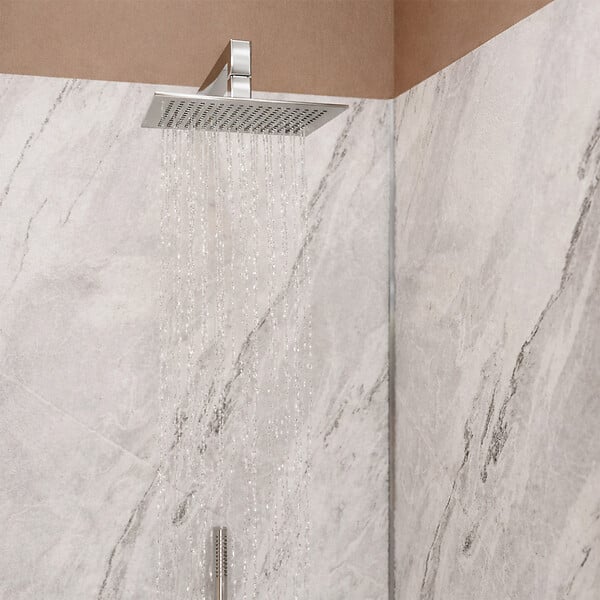 AURLANE - Pack 3 Panneaux Muraux Pierre Artic Storm 80(x2)+120x210cm + Profilés Chrome - STONE'IT - large