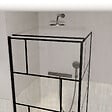 AURLANE - Porte de douche Pivotante 80x180cm et Retour 80cm Motif Brique Noir - Verre 8mm Anticalcaire - vignette