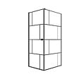 AURLANE - Porte de douche Pivotante 80x180cm et Retour 80cm Motif Brique Noir - Verre 8mm Anticalcaire - vignette