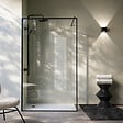 AURLANE - Paroi de Douche 120x200cm - Verre trempé 6mm - Encadrement Ultra-fin Sérigraphié - Finition Noir - vignette