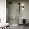AURLANE - Paroi de Douche 120x200cm - Verre trempé 6mm - Encadrement Ultra-fin Sérigraphié - Finition Noir - vignette