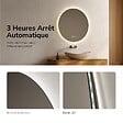 EMKE - EMKE Miroir de salle de bain LED rond diamètre 60 cm, Anti-buée, Rétro-éclairage sans cadre, Interrupteur Tactile, 3 Couleurs de Lumière - vignette