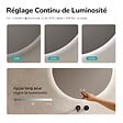 EMKE - EMKE Miroir de salle de bain LED rond diamètre 70 cm, Rétro-éclairage sans cadre, Interrupteur Tactile, 3 Couleurs de Lumière - vignette