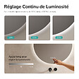 EMKE - EMKE Miroir de salle de bain LED rond diamètre 70 cm, Anti-buée, Rétro-éclairage sans cadre, Interrupteur Tactile, 3 Couleurs de Lumière - vignette