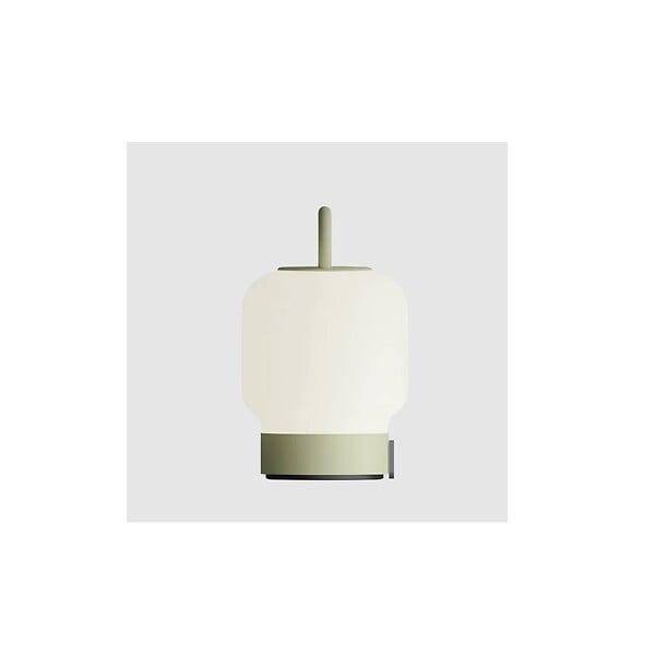 KOODUU - Lampe de Table Portable, Dimmable et Rechargeable via USB - Verre Opale, Vert mousse - Loome Moss - large