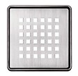 SCHLUTER - Kit grille / cadre Design 3 SQUARE avec siphon intégré - grille sans vis avec cadre inox brossé 100x100mm et siphon Ø90mm - vignette