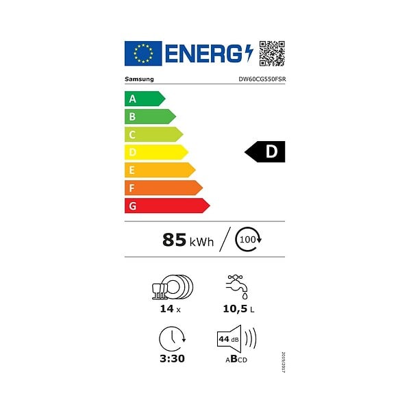 SAMSUNG - lave-vaisselle 60cm 14 couverts 44dba - DW60CG550FSR - large