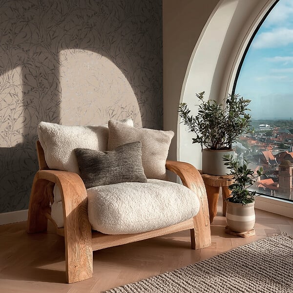 AS CREATION - Papier vinyle expanse sur support intisse vegetal taupe - large