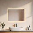 EMKE - EMKE Miroir LED Salle de Bain 45 x 60 cm, Rétro-éclairage, Anti-buée, Interrupteur à bouton, Blanc Froid/Chaud - vignette