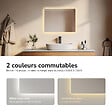 EMKE - EMKE Miroir LED Salle de Bain 45 x 60 cm, Rétro-éclairage, Anti-buée, Interrupteur à bouton, Blanc Froid/Chaud - vignette