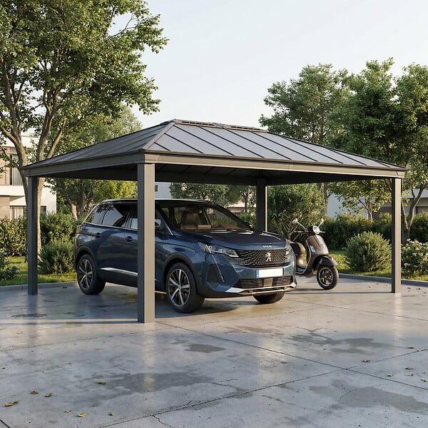 CANOPIA - CARPORT DOUBLE COLORADO 4,3x6 Gris - large