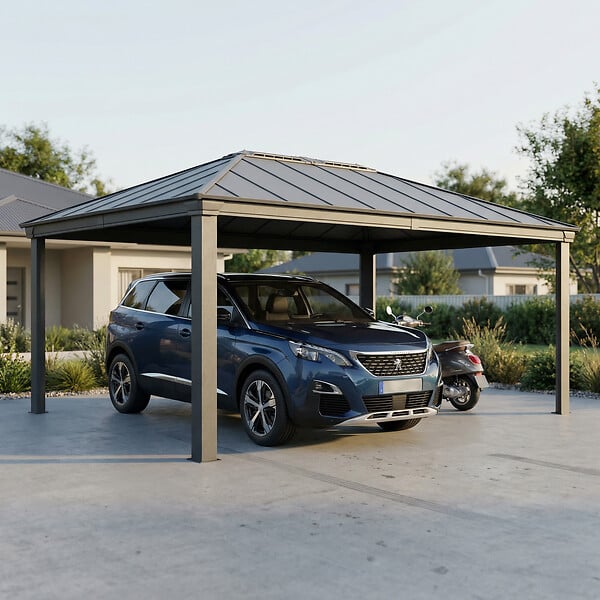 CANOPIA - CARPORT DOUBLE COLORADO 4,3x6 Gris - large