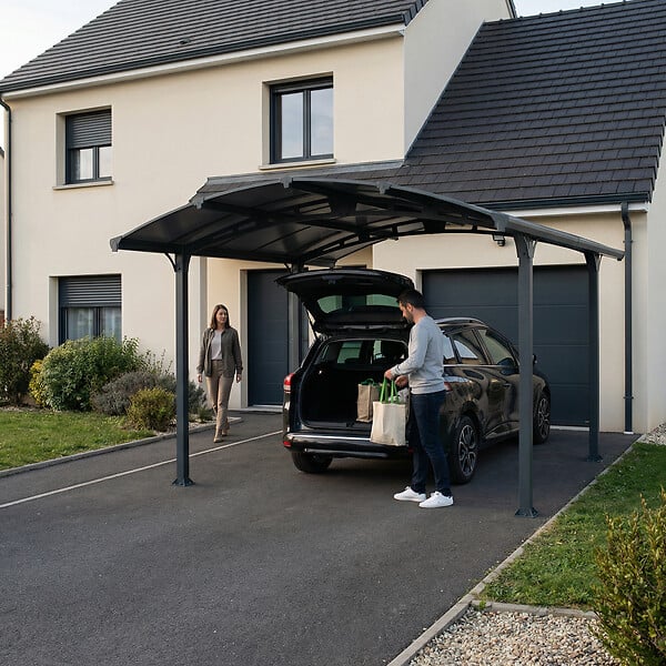 CANOPIA - Canopia Carport Arcadia 4,35 x 3,59 m Gris - large
