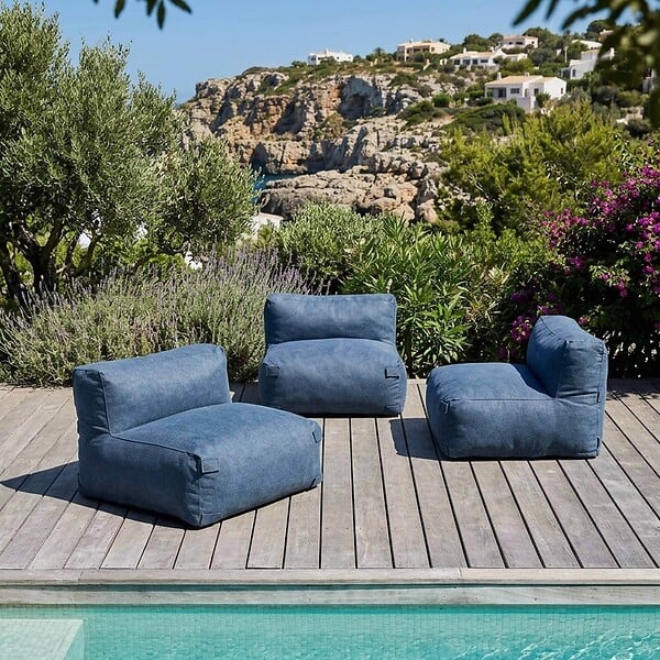 OVIALA - Salon de jardin modulable 3 places bleu pacific - Mixi - large