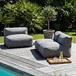 OVIALA - Salon de jardin modulable 3 places gris - Mixi - vignette