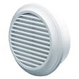 BLAUBERG - Grille aération ronde plastique blanc à ailettes inclinées DECOR avec moustiquaire - Diamètre (mm): 125 - vignette