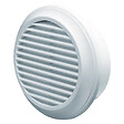 BLAUBERG - Grille aération ronde plastique blanc à ailettes inclinées DECOR avec moustiquaire - Diamètre (mm): 150 - vignette