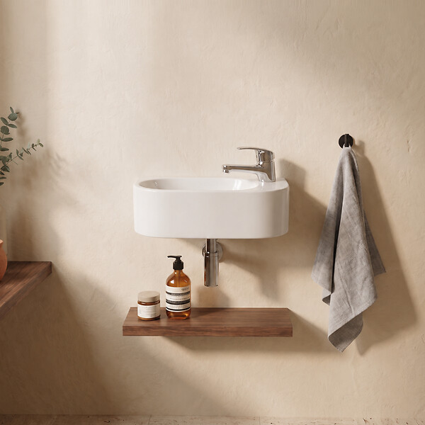 OTITEC - Lave-mains mural droite -42 x 22 cm -Blanc -NOVA - large