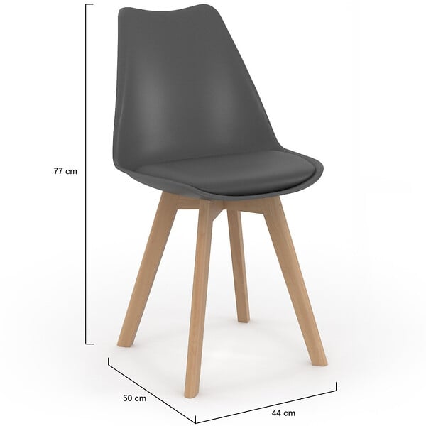 ID MARKET - Lot de 8 chaises scandinaves SARA mix color gris foncé x2, terracotta x3, beige x3 - large