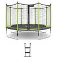 KANGUI - Trampoline jardin Ø 430 cm + filet + échelle - JUMPI 430 - Noir/Vert - vignette