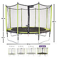 KANGUI - Trampoline jardin Ø 430 cm + filet + échelle - JUMPI 430 - Noir/Vert - vignette