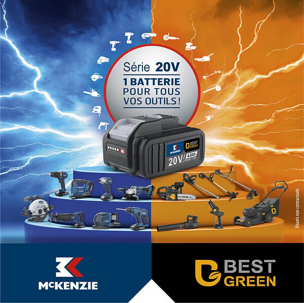 BESTGREEN - Débrousailleuse à batterie DB 20 - 20V / 23 - 33 cm - large