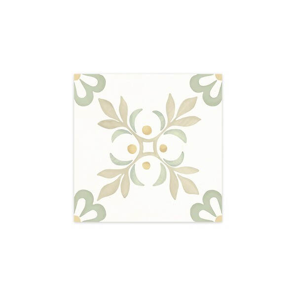 RO'MA NATURE - Carrelage effet Carreau ciment Roselis Vert 22,3x22,3x0,9 cm Levior - Sol et mur intérieur (vendu par carton de 0,65 m²) - large