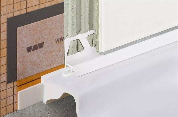 SCHLUTER - Profilé de raccordement souple DILEX AS - Largeur 20 mm - Longueur 2,5ML - blanc brillant - large