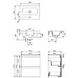 CERSANIT - Meuble salle de bain-50x35cm-Gain de place-Gris Clair-Moduo Slim - vignette