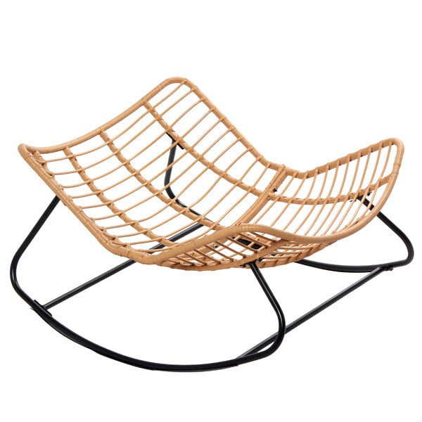 CONCEPT USINE - Fauteuil à bascule en résine tressée coussin beige CANGGU - large