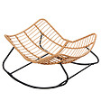 CONCEPT USINE - Fauteuil à bascule en résine tressée coussin beige CANGGU - vignette