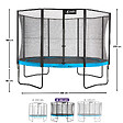 KANGUI - Trampoline Ø 360cm + filet de sécurité + échelle + bâche - PUNCHI 360 Bleu - vignette