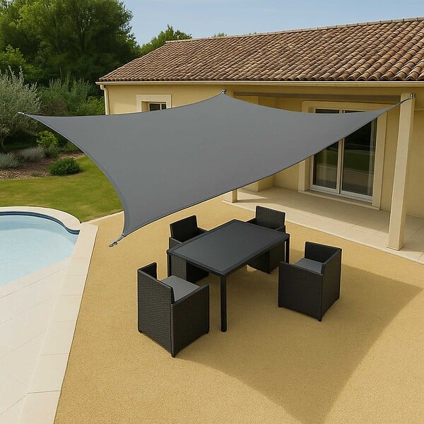 WERKAPRO - Voile d'ombrage grise  3,6 x 3,6 m - large