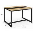 ID MARKET - Table à manger rectangle DOVER 6 personnes bande centrale noire design industriel 120 cm - vignette