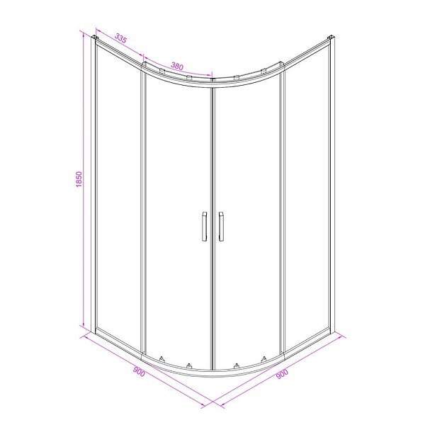 KIAMAMI VALENTINA - Cabine De Douche Incurvée 90X90 Crystal 4 Mm Sérigraphié | Venere - large