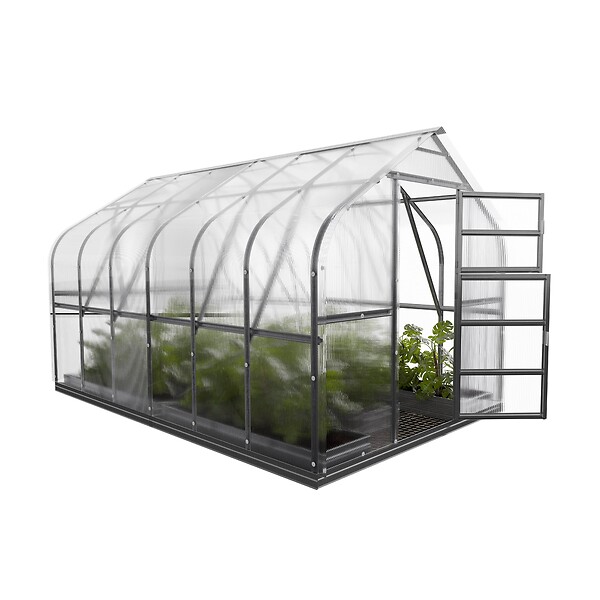 KLASIKA GREENHOUSES - Serre de jardin KLASIKA Standard 10m2, 2,5m x 4m, 4 mm avec revêtement en polycarbonate (Avec 2 toits ouvrants automatiques) - large