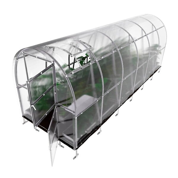 KLASIKA GREENHOUSES - Serre de jardin KLASIKA SLIM 2 x 6 m (12 m²) , 4 mm avec revêtement en polycarbonate - large