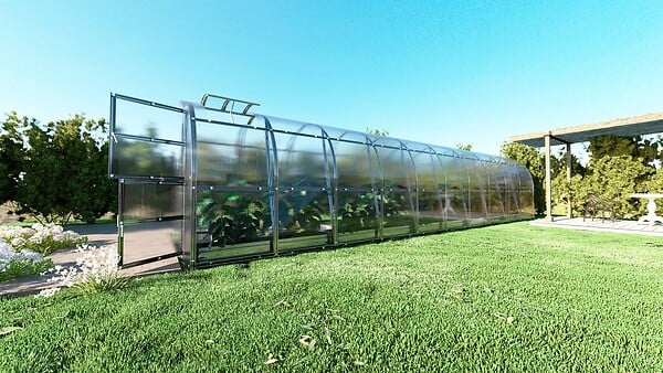 KLASIKA GREENHOUSES - Serre de jardin KLASIKA SLIM 2 x 12 m (24 m²) , 4 mm avec revêtement en polycarbonate - large