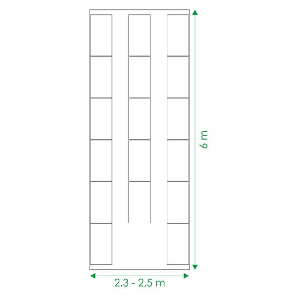 KLASIKA GREENHOUSES - Kit de jardinière surélevées pour une serre 2,5x6 m, acier galvanisé, Klasika Greenhouses - large