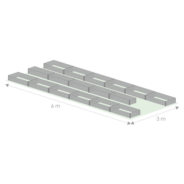 KLASIKA GREENHOUSES - Kit de jardinière surélevées pour une serre 3x6 m, acier galvanisé, Klasika Greenhouses - large
