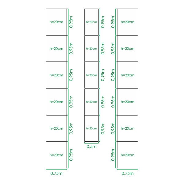 KLASIKA GREENHOUSES - Kit de jardinière surélevées pour une serre 3x6 m, acier galvanisé, Klasika Greenhouses - large