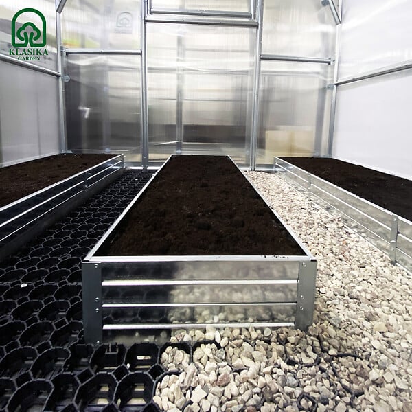 KLASIKA GREENHOUSES - Kit de jardinière surélevées pour une serre 3x6 m, acier galvanisé, Klasika Greenhouses - large