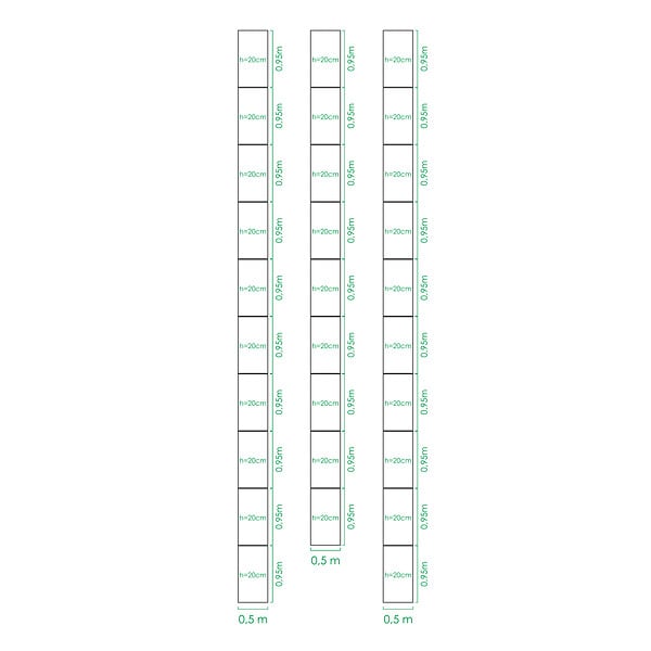 KLASIKA GREENHOUSES - Kit de jardinière surélevées pour une serre 2,5x10 m, acier galvanisé, Klasika Greenhouses - large