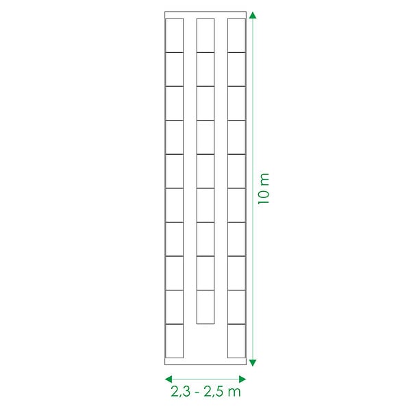 KLASIKA GREENHOUSES - Kit de jardinière surélevées pour une serre 2,5x10 m, acier galvanisé, Klasika Greenhouses - large