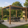 CONCEPT USINE - Pergola bioclimatique structure et lames orientables en aluminium vert 3x3m RHODES - vignette