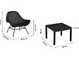 HABITAT ET JARDIN - Lot de 2 fauteuils de jardin avec table basse "Soléna" - Noir - vignette
