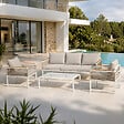 CONCEPT USINE - Salon de jardin 5 places avec table basse gris clair SOLOMON - vignette