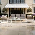 CONCEPT USINE - Salon de jardin 5 places avec table basse gris clair SOLOMON - vignette