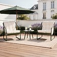 CONCEPT USINE - Ensemble de jardin 2 fauteuils vert kaki avec table basse ATRANI - vignette